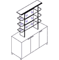 Стеллаж со стеклянными полками 130x32.5x134.4 / пз-079