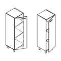 Шкаф узкий; средний; дверцы из ДСП 45.2x44.5x146.4 / пз-088