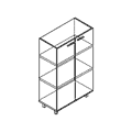 Шкаф широкий; средний; дверцы из ДСП 90.4x44.5x146.4 / пз-093
