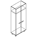 Гардероб широкий; высокий; дверцы из ДСП 90.4x44.5x213.6 / пз-102