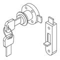 Замок комплект. Для двустворчатых шкафов / в-ап-215