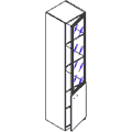 Шкаф комбинированный узкий, правый 452x445x2070 / кн-149