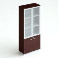Шкаф закрытый для док-ов (верх-стекло 1300, низ-дерево 720) 900x450x2070 / 229/2