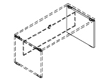 EKIS Опора стола без крепежей 600x1000x / 151 1203/27