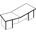 Стол  Эргономичный, правый 250x90x75 / ди-004