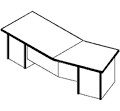 Стол  Эргономичный, левый 250x90x75 / ди-005