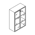 Шкаф  Широкий, средний; дверцы - стекло в рамке МДФ 90.4x44.5x137 / ди-027