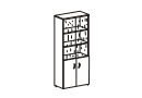 Шкаф со стеклом тонированным 824x450x2024 / КР 2006