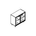 Шкаф. Широкий; низкий; дверцы - стекло бронза в пластиковой рамке 90.4x44.5x79.2 / пз-086