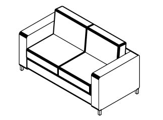 Диван 2-х местный (tehno) / SUM12