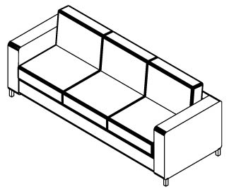 Диван 3-х местный (hortica) / SUM13