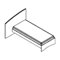Кровать односпальная, с матрасом / сг-040