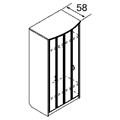 Гардероб МДФ без перегородки, дверцы Бифолд / юг-004