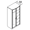 Гардероб МДФ с перегородкой, дверцы распашные / юг-010