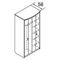 Гардероб ДСП с перегородкой, дверцы Бифолд / юг-011