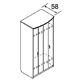 Гардероб ДСП без перегородки, дверцы Бифолд / юг-003
