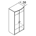 Гардероб ДСП без перегородки, дверцы распашные / юг-001