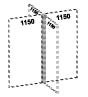 Соединительный элемент на 4 стороны 25x25x1150 / P45