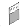 Перегородка с прозрачным стеклом 1200x28x1700 / ДПС-17/12с