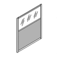 Перегородка с прозрачным стеклом 1400x28x1700 / ДПС-17/14с