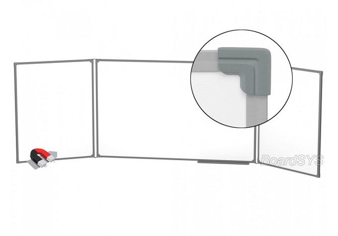 Трехэлементная магнитно-маркерная доска 100х350 - металлический профиль / ТЭ*350Ф