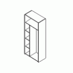 Каркас гардероба без опор 888x450x2127 / 4/X52-Г