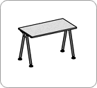 Стол письменный на опорах L42 1200x630x750 / BuSD1263Y42