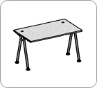 Стол письменный на опорах L41 1000x800x750 / BuSD1080Y41