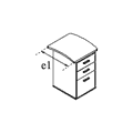 Тумба приставная 2 простых ящика, 1 файловый; сбоку стола шириной 80 см 604x800x750 / сп-181