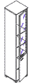 Шкаф узкий, две дверцы 1-ая ДСП, 2-ая стекло в пластиковой рамке 420x428x2094 / сп-326