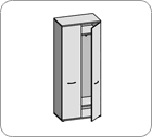 Шкаф-гардероб двухдверный шириной 800 мм 800x450x1993 / FaWD800-2