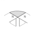 Вставка угловая 700x700x22 / Б-8.90