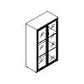 Шкаф широкий, средний, стекло в рамке МДФ 800x400x1392 / ак-111