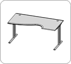 Стол письменный на опорах L39-2 1600x800x750 / FEST1680T39(R)