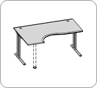 Стол письменный на опорах L39-2 1600x1100x750 / FEST1611T39(L)