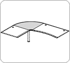 Расширитель столов полукруглый 90 гр. 867x867x24 / FKT90