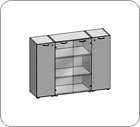 Шкаф средний с дверьми C3D40K(L/R) и С3G 1600x450x1180 / CAB08