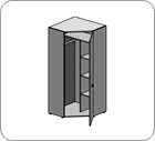 Шкаф-гардероб угловой правый 870x870x1950 / C5C40CW(R)