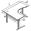 Стол эргономичный на Т-обр. опорах, с панелью метал., левый 1400x1200x750 / фр-170