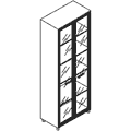 Шкаф высокий, дверцы - стекло в рамке МДФ 786x420x2126 / фр-341