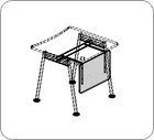 Панель фронтальная из ЛДСП для стола L=1200 800x400x18 / GF118