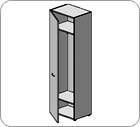 Шкаф-гардероб шириной 600 мм с левой дверью 600x450x1950 / O5C60W(L)-X