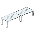 Стол для переговоров стеклянный 3600x1300x720 / 5028S
