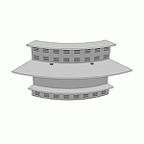 Модуль ресепшен 60 грд. изогнутый внутрь с экранами / ФР 464 + ФР 479ХР